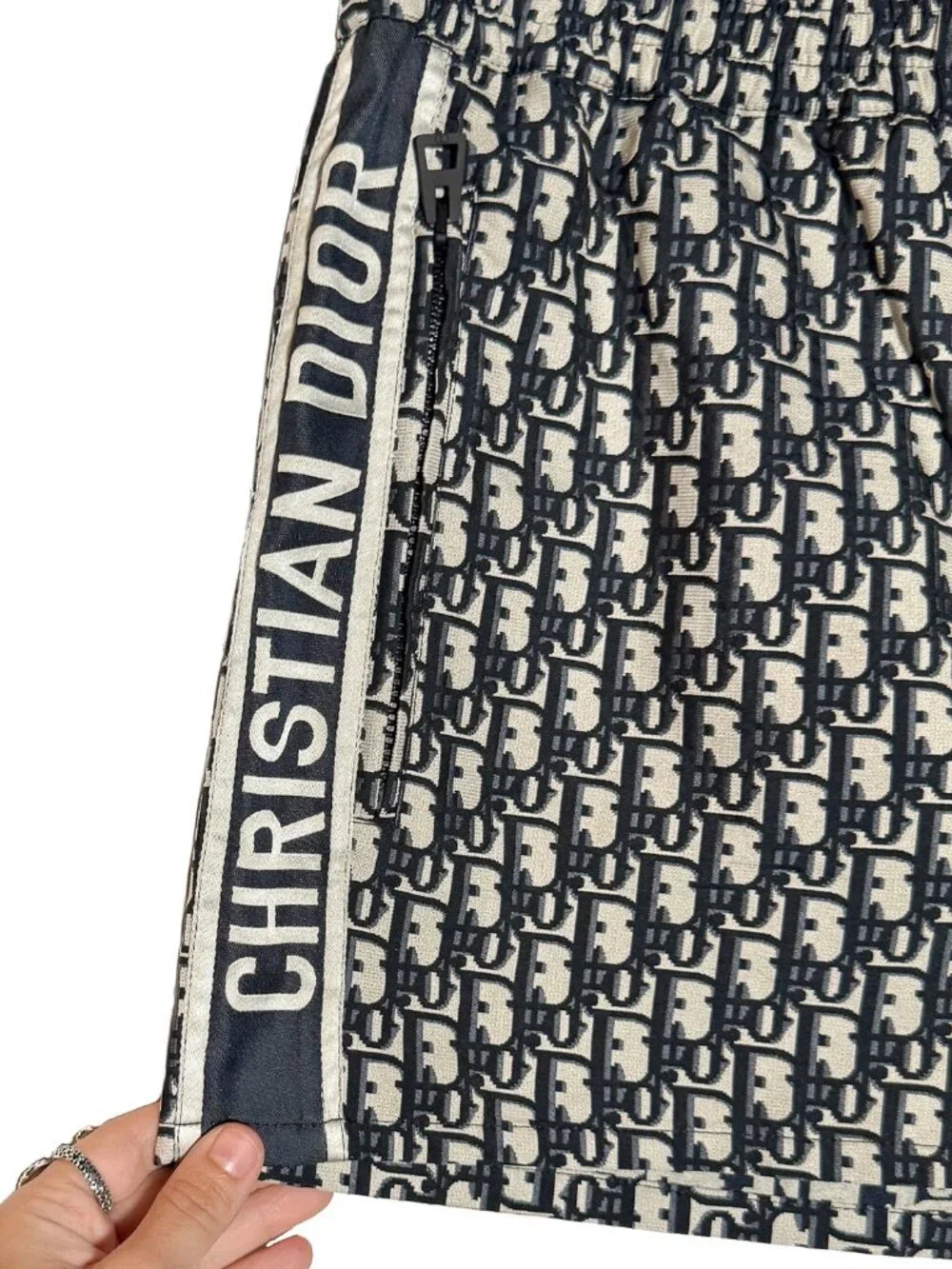 Dior Blue Oblique Jacquard Taffeta Technical Mini Shorts - Picture 4 of 10